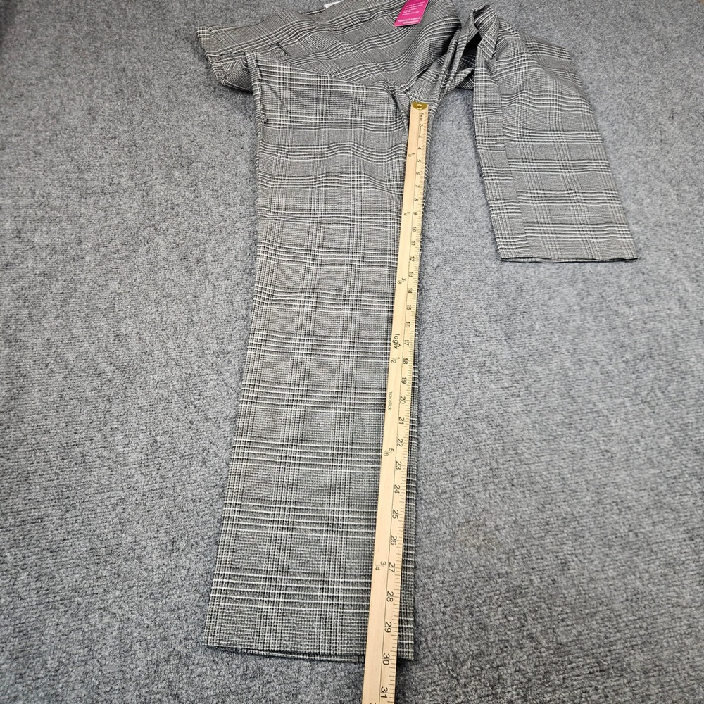 Kim Rogers Millennium Tummy Control Straight Leg Plaid Pants Black White Size 10 - Picture 6 of 11